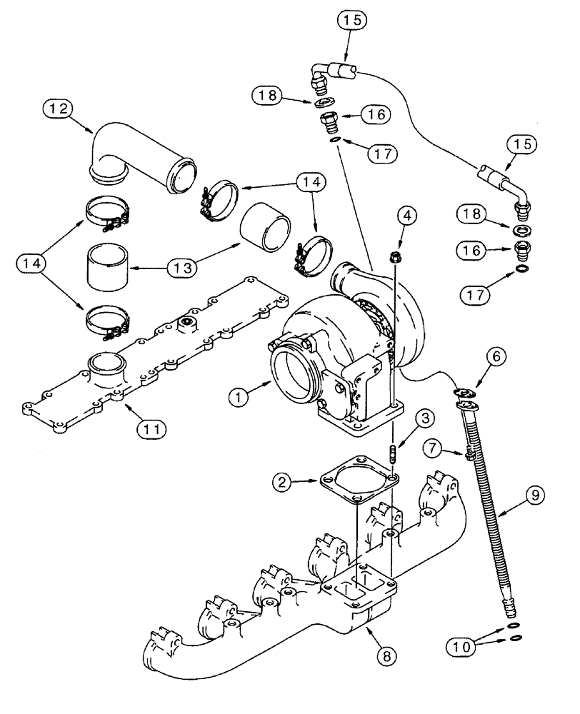 Схема запчастей Case IH 7230 - (2-042) - TURBOCHARGER SYSTEM, 6T-830 EMISSIONS CERTIFIED ENGINE, PIN JJA0064978 AND AFTER (02) - ENGINE