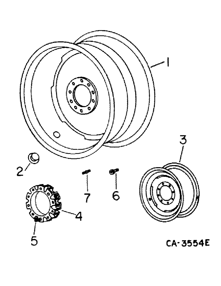 Схема запчастей Case IH 1480 - (15-01) - WHEEL AND TRACTION, MAIN AND STEERING WHEEL RIMS AND DISC Wheels & Traction