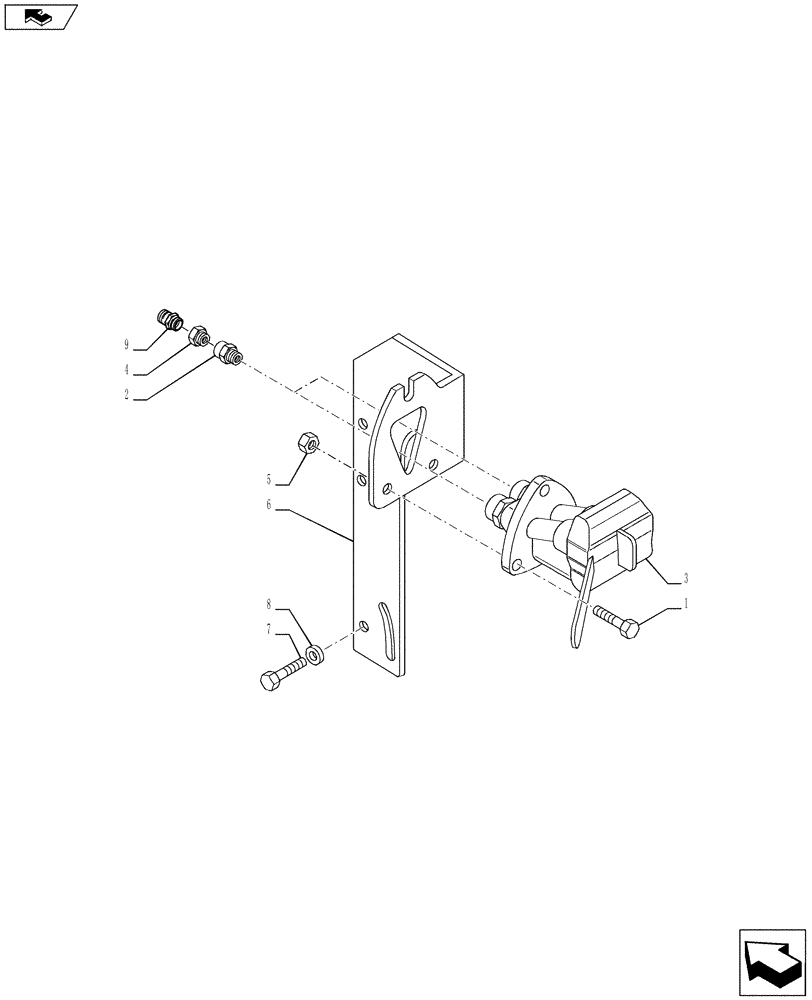 Схема запчастей Case IH PUMA 170 - (33.224.01[14]) - PNEUMATIC TRAILER BRAKE (ITALY) - BRACKET AND COUPLING (VAR.743171-728385 / 743624) (33) - BRAKES & CONTROLS