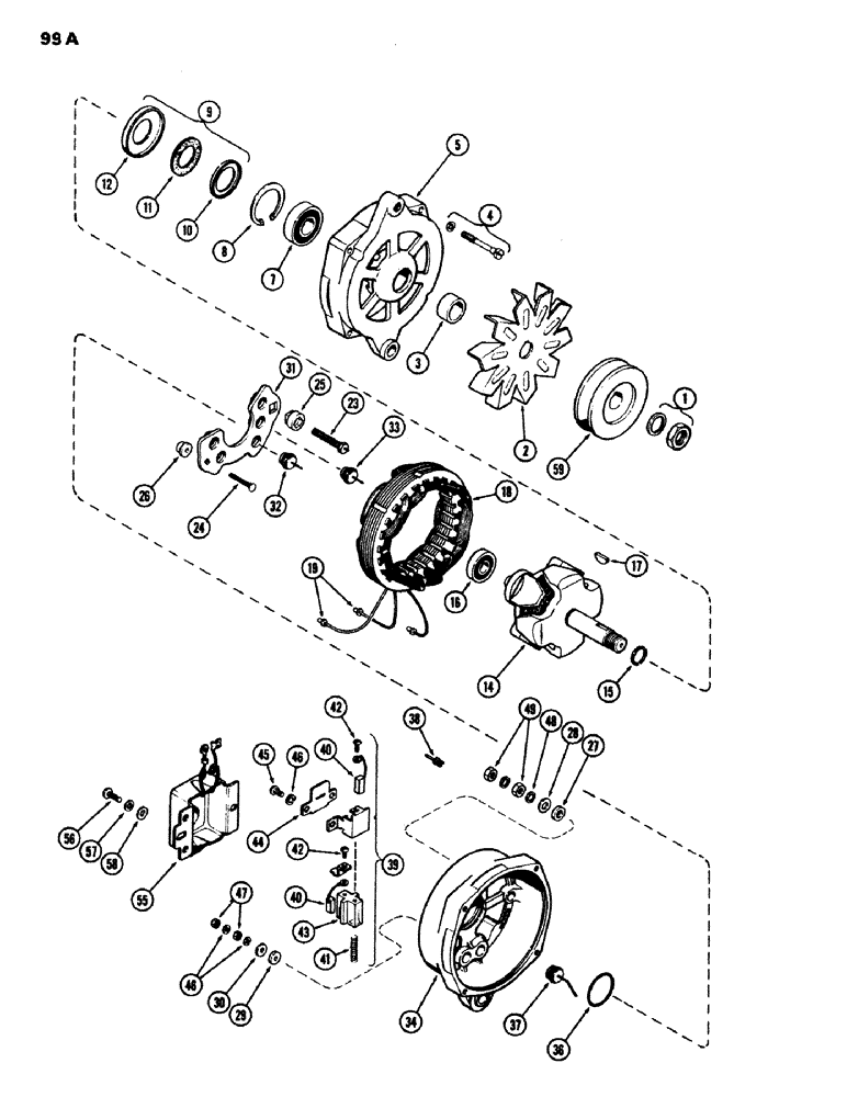 Схема запчастей Case IH 970 - (099A) - A59761 ALTERNATOR (04) - ELECTRICAL SYSTEMS