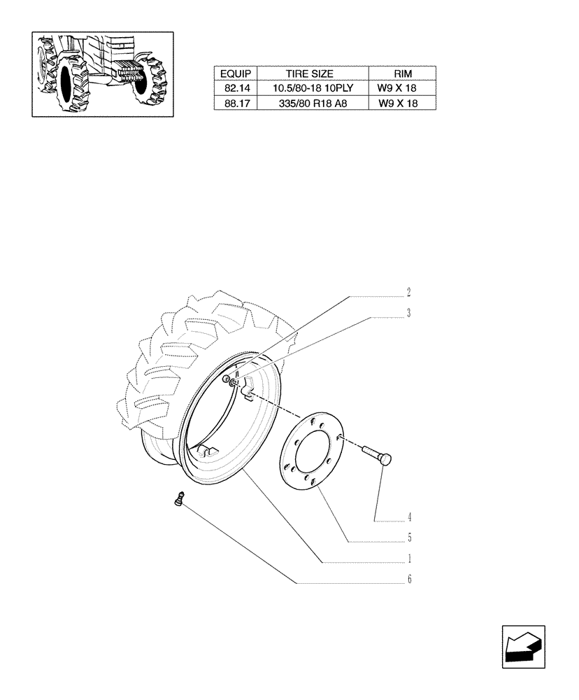 Схема запчастей Case IH JX1085C - (82.00[03]) - DRIVING WHEELS - 4WD (11) - WHEELS/TRACKS