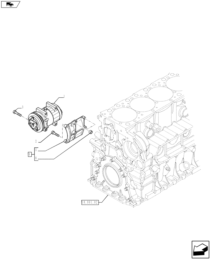 Схема запчастей Case IH F2CFE613A A016 - (50.200.01) - COMPRESSOR, AIRCOND. (504373626) (50) - CAB CLIMATE CONTROL