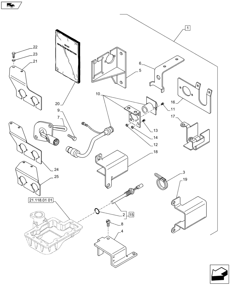 Схема запчастей Case IH PUMA 230 - (88.010.02) - DIA KIT - ENGINE BLOCK AND TRANSMISSION OIL HEATERS (240V) (88) - ACCESSORIES