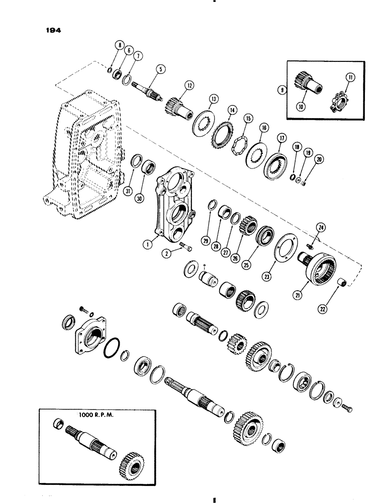 Схема запчастей Case IH 730 SERIES - (194) - POWER TAKE-OFF DRIVE (06) - POWER TRAIN