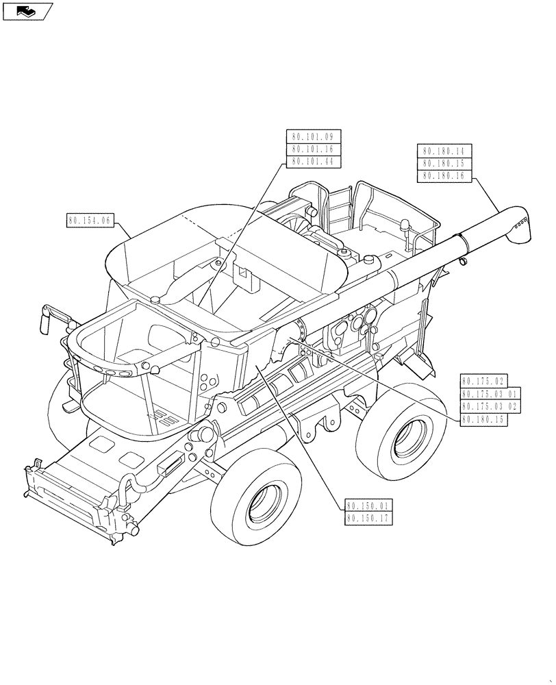 Схема запчастей Case IH 5130 - (00.000.80) - PICTORAL INDEX - GRAIN STORAGE (00) - GENERAL & PICTORIAL INDEX