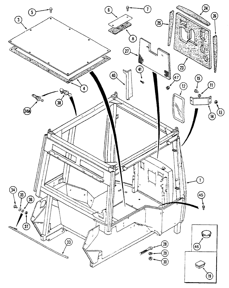 Схема запчастей Case IH 7230 - (9-104) - CAB FRAME (09) - CHASSIS/ATTACHMENTS