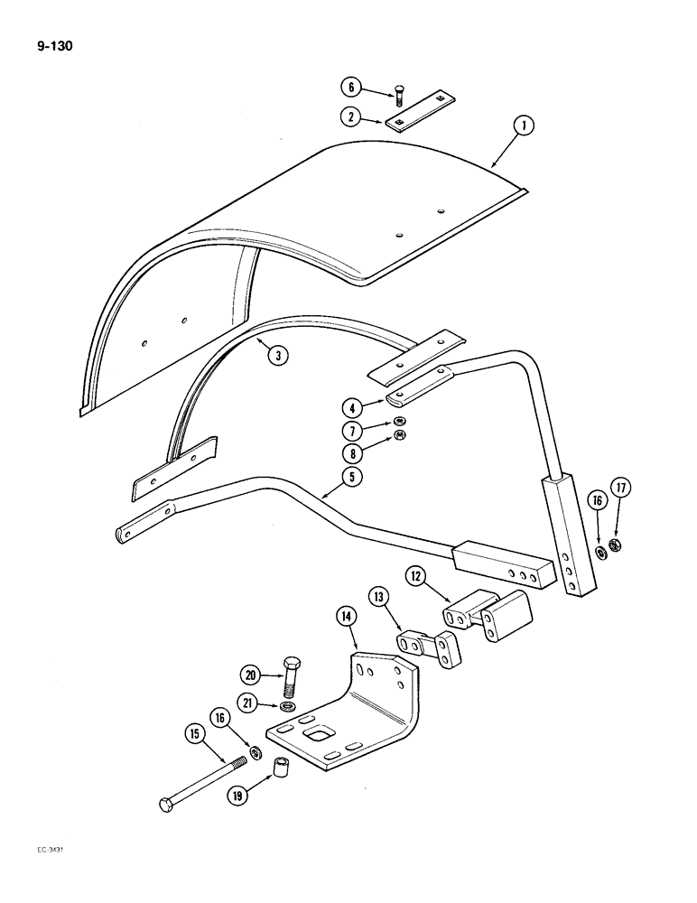 Схема запчастей Case IH 2096 - (9-130) - FRONT FENDERS, MFD TRACTORS (09) - CHASSIS/ATTACHMENTS