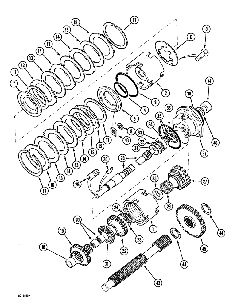 Схема запчастей Case IH 4240 - (6-020) - SPEED TRANSMISSION, TWO SPEED POWER SHIFT ATTACHMENT (06) - POWER TRAIN