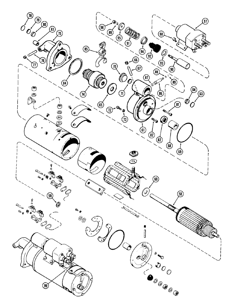 Схема запчастей Case IH 1470 - (054) - STARTING MOTOR (04) - ELECTRICAL SYSTEMS