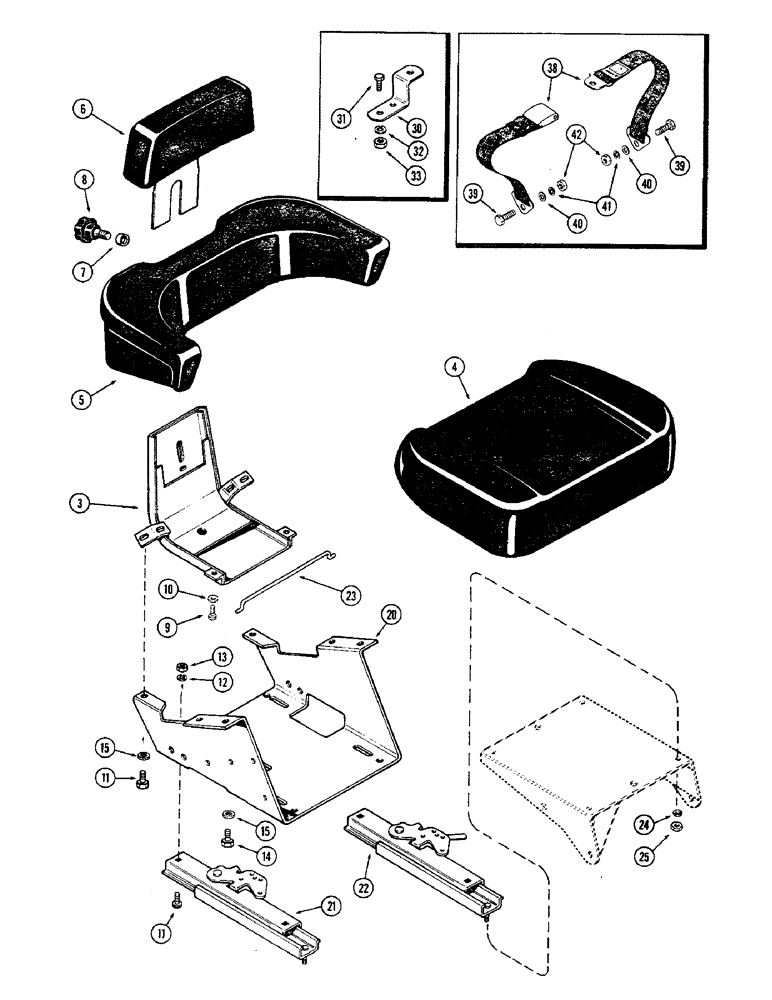 Схема запчастей Case IH 2470 - (446) - SERIES 30 DELUXE VINYL SEAT ASSEMBLY, PRIOR TO P.I.N. 8792901 (09) - CHASSIS/ATTACHMENTS