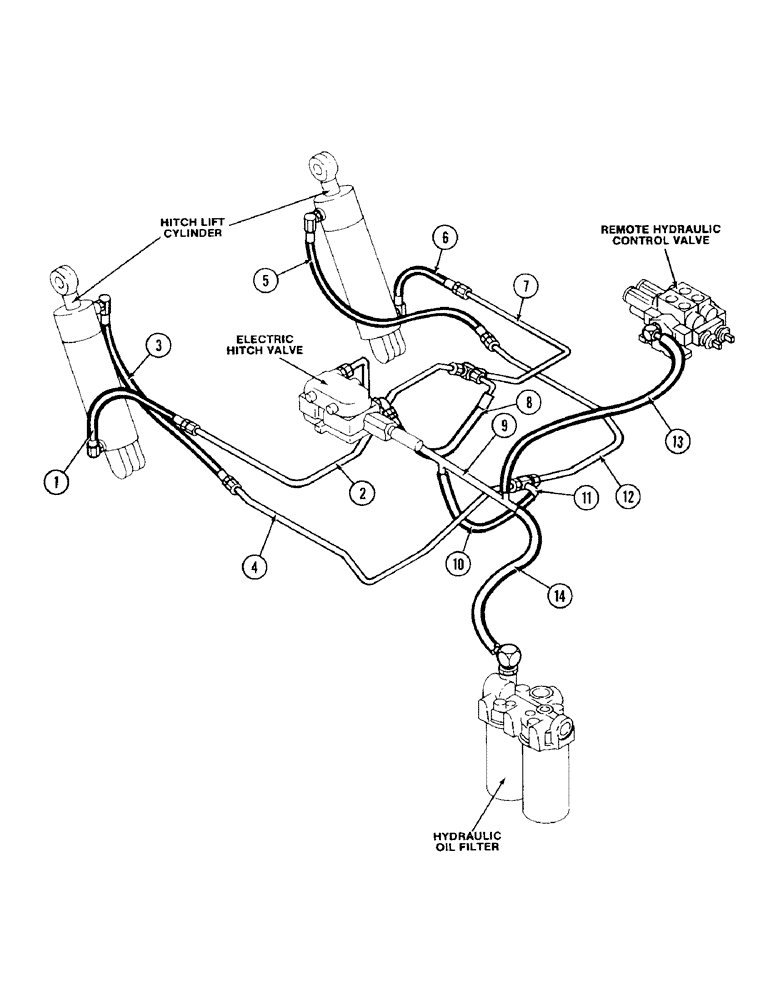Схема запчастей Case IH 4890 - (1-14) - PICTORIAL INDEX HITCH HYDRAULICS (00) - PICTORIAL INDEX