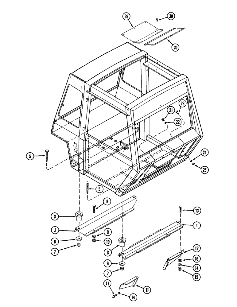 Схема запчастей Case IH 4890 - (9-406) - CAB MOUNTING PARTS (09) - CHASSIS/ATTACHMENTS