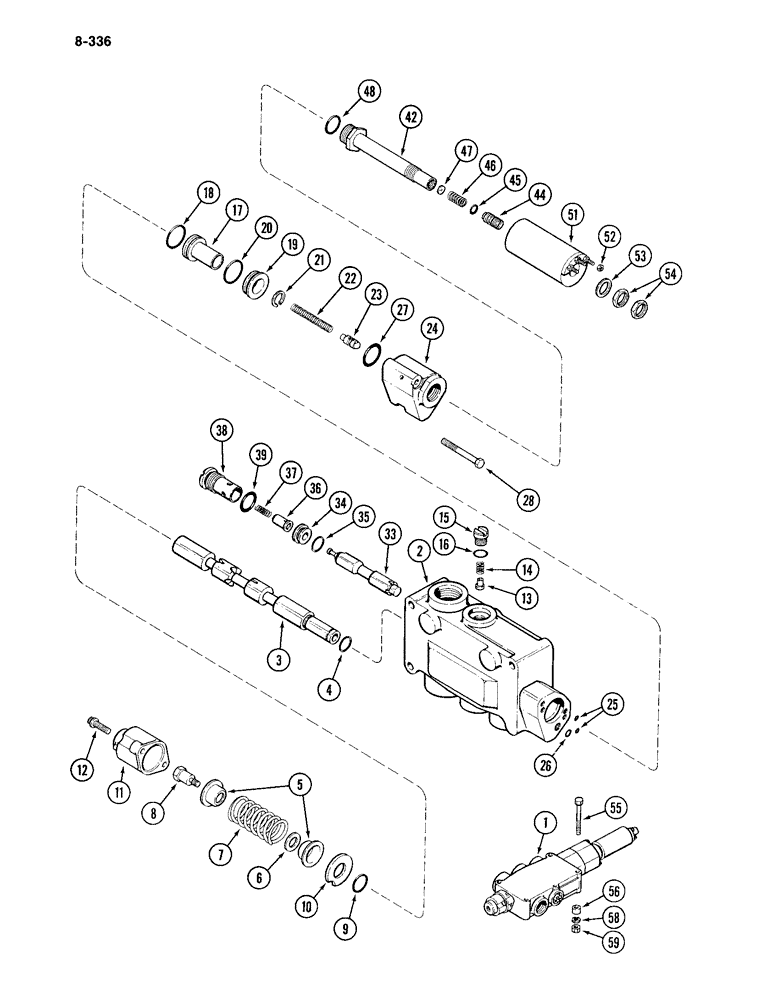 Схема запчастей Case IH 4994 - (8-336) - HITCH CONTROL VALVE ASSEMBLY (08) - HYDRAULICS