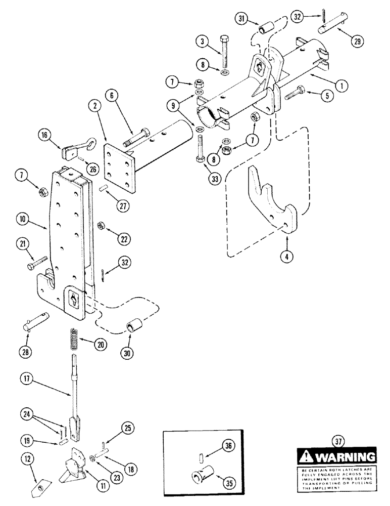 Схема запчастей Case IH 2394 - (9-022) - QUICK HITCH COUPLER P/N A137262, CATEGORY II AND III (09) - CHASSIS/ATTACHMENTS