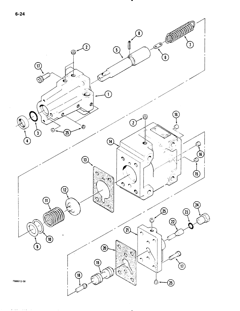 Схема запчастей Case IH 9130 - (6-24) - TRANSMISSION, CLUTCH CONTROL VALVE (06) - POWER TRAIN