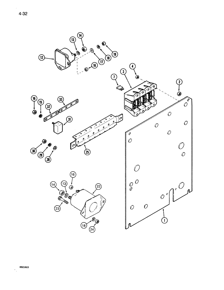 Схема запчастей Case IH 7140 - (4-032) - FUSES, SOLENOIDS AND CIRCUIT BREAKERS (04) - ELECTRICAL SYSTEMS