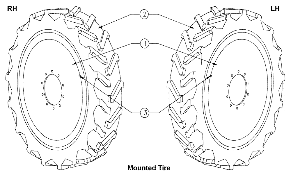 Схема запчастей Case IH 3210 - (05-006) - TIRE KIT 380/85R46 DYNA Hub, Wheel & Tires