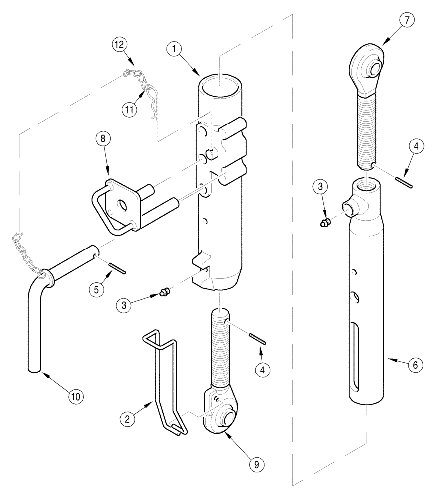 Схема запчастей Case IH MX110 - (09-83) - UPPER LINK FRONT HITCH (09) - CHASSIS/ATTACHMENTS