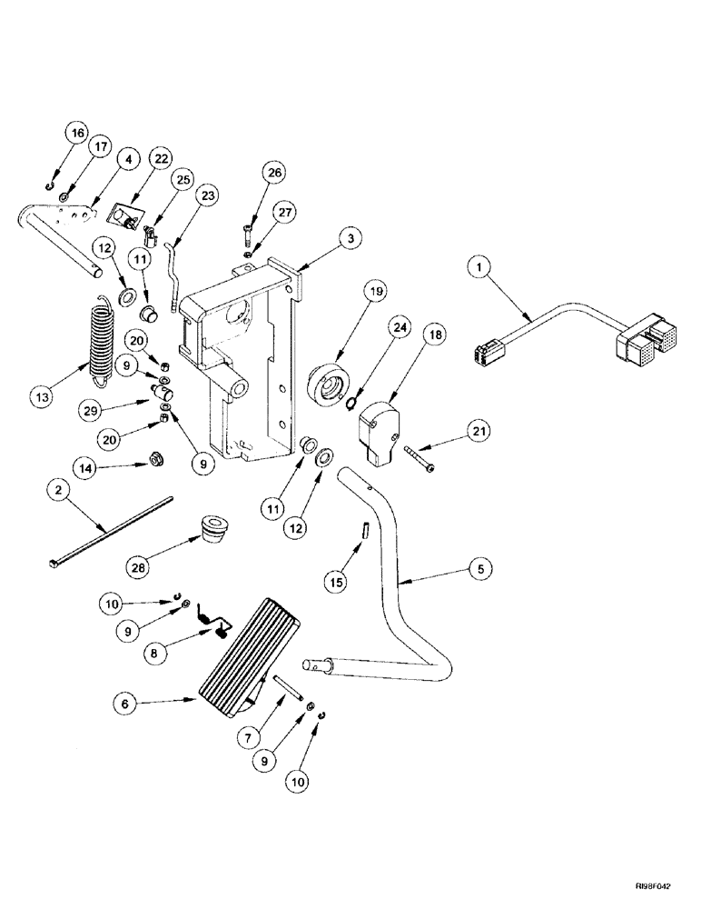 Схема запчастей Case IH MX270 - (3-050) - FOOT THROTTLE, MX240, MX270 (03) - FUEL SYSTEM