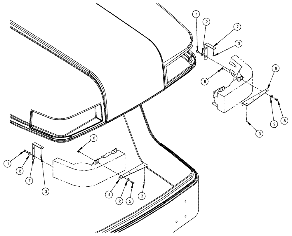 Схема запчастей Case IH 3185 - (04-008) - HEADLIGHT MOUNT GROUP Suspension & Frame