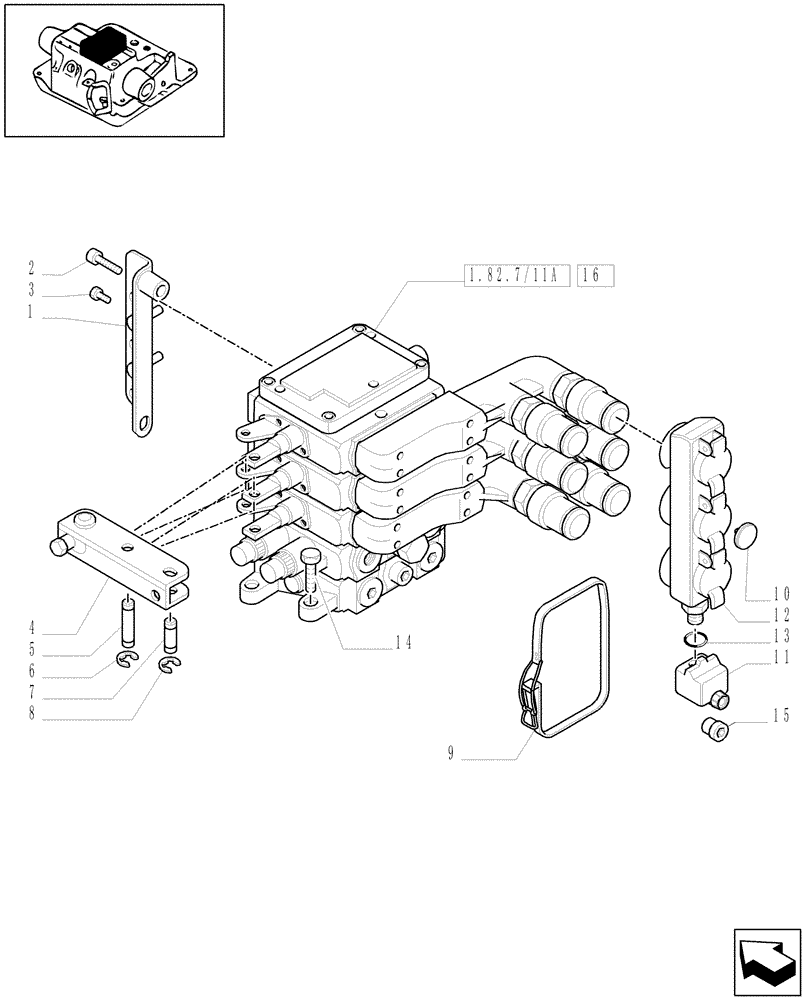 Схема запчастей Case IH MAXXUM 115 - (1.82.7/11[01]) - 3 REMOTES (1NC+2CONFIG) FOR CCLS PUMP FOR EDC AND RELEVANT PARTS - C6788 (VAR.333844) (07) - HYDRAULIC SYSTEM