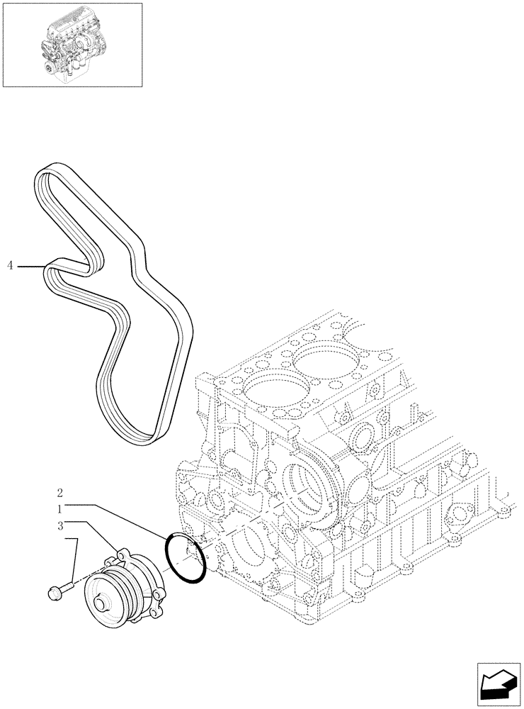 Схема запчастей Case IH STEIGER 380 - (02-51) - WATER PUMP & RELATED PARTS, STX & STEIGER 380 / 430 (02) - ENGINE