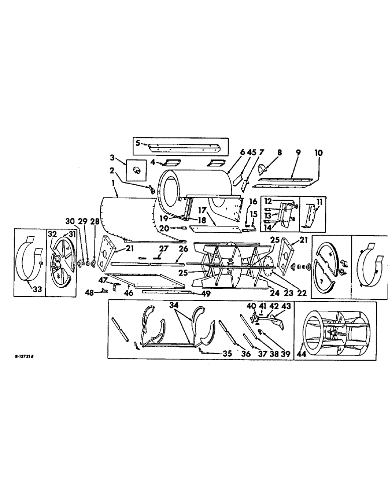 Схема запчастей Case IH 403 - (078) - FAN AND FAN HOUSING, SEPARATOR FAN ROTARY SCREEN ATTACHMENT (74) - CLEANING