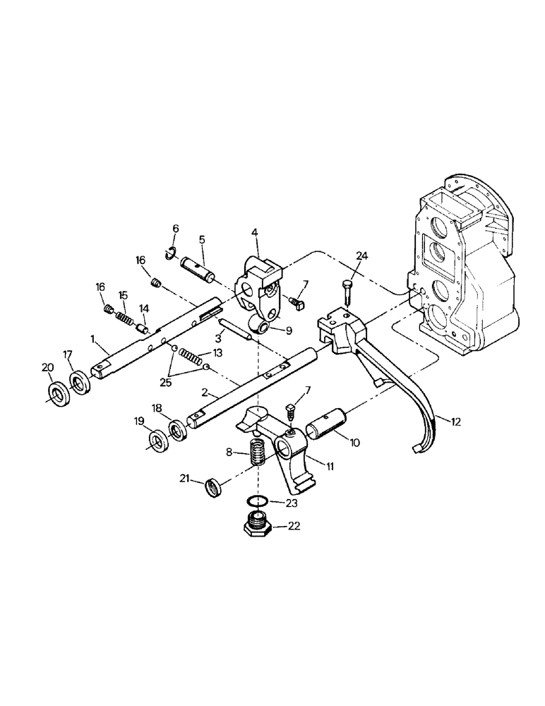 Схема запчастей Case IH CR-1225 - (04-33) - DROP BOX RANGE SHIFT CONTROLS (04) - Drive Train