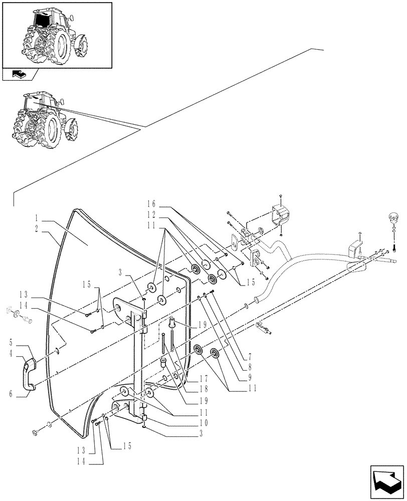 Схема запчастей Case IH PUMA 180 - (1.92.2[02]) - DOOR LH (10) - OPERATORS PLATFORM/CAB