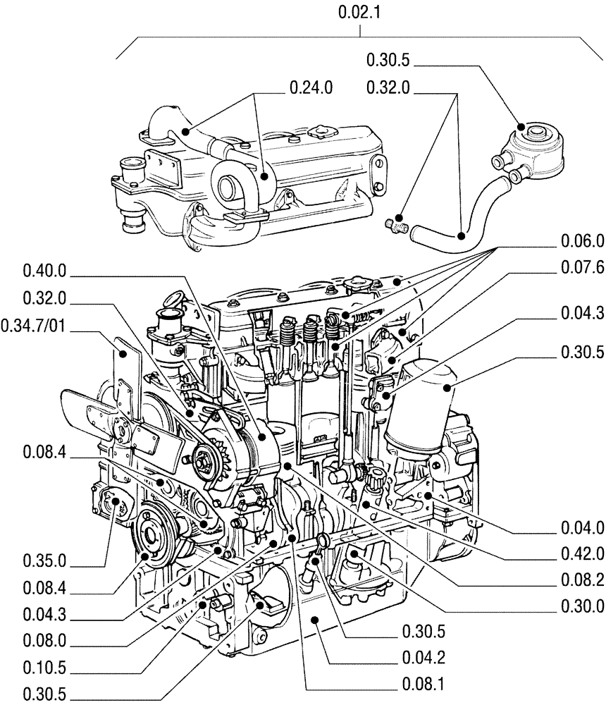 Схема запчастей Case IH JX90U - (SEC. 01[01]) - ENGINE (00) - GENERAL