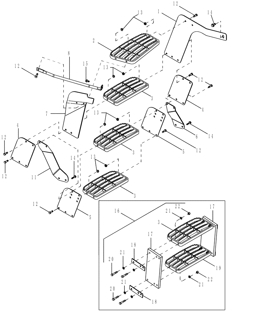 Схема запчастей Case IH MAGNUM 255 - (09-14) - CAB - STEPS (09) - CHASSIS/ATTACHMENTS