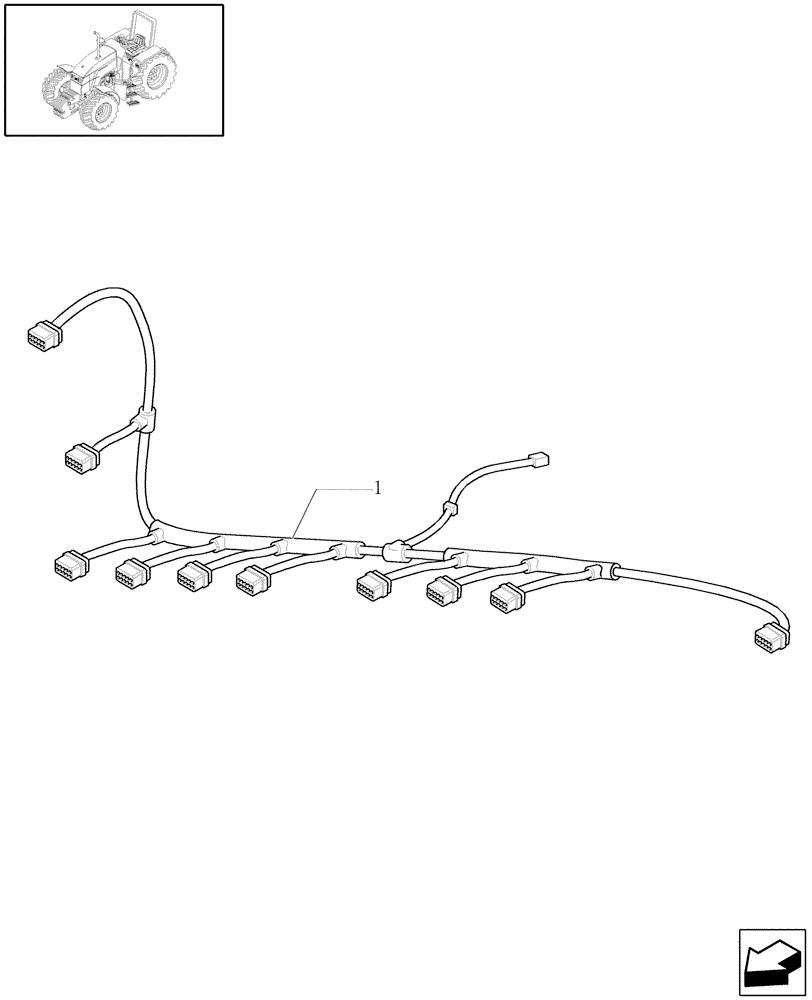 Схема запчастей Case IH MXU115 - (1.75.4[04]) - CONTROL PANEL CABLE - L/CAB (06) - ELECTRICAL SYSTEMS