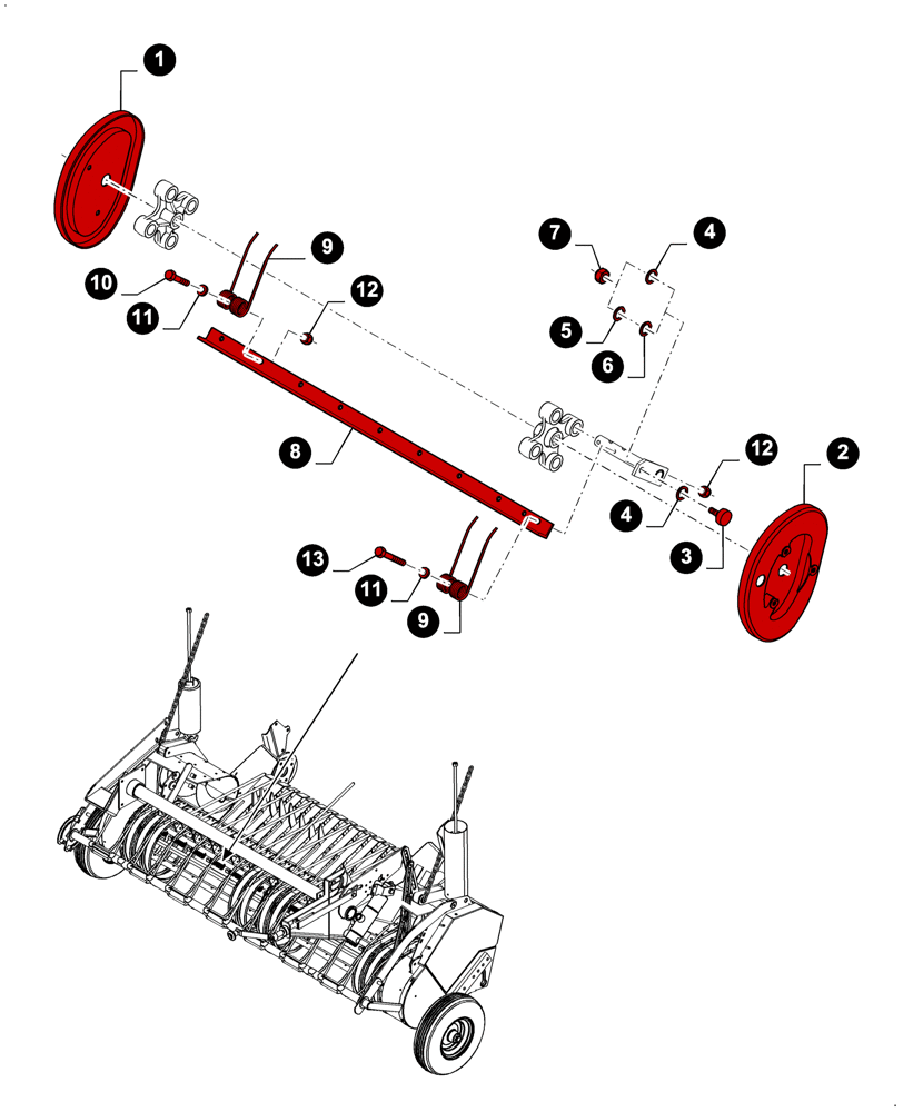 Схема запчастей Case IH RB454 - (00.00RB206) - MAINTENANCE PARTS, 1.5 M WIDE PICK-UP REEL (00) - GENERAL