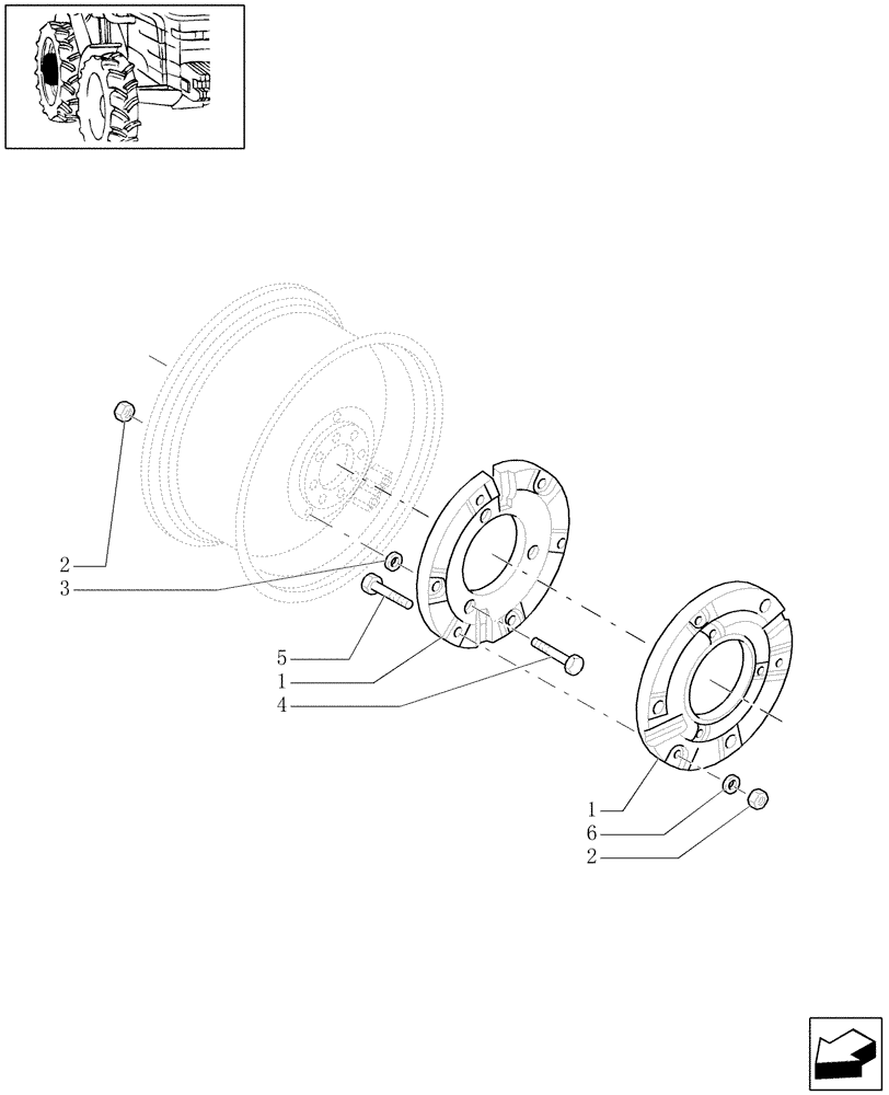 Схема запчастей Case IH MXU130 - (1.49.6[01]) - (VAR.472) REAR BALLAST (05) - REAR AXLE