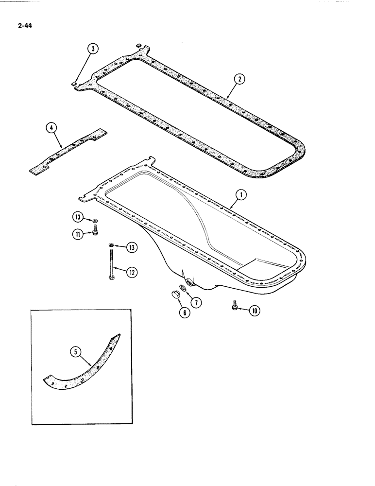 Схема запчастей Case IH 4494 - (2-044) - OIL PAN, 504BDT DIESEL ENGINE (02) - ENGINE