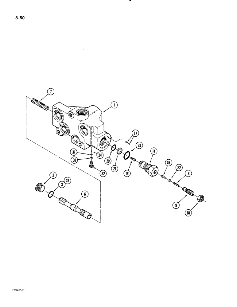 Схема запчастей Case IH STEIGER - (8-50) - HYDRAULIC REMOTE VALVE INLET, WITH PRIORITY VALVE (08) - HYDRAULICS