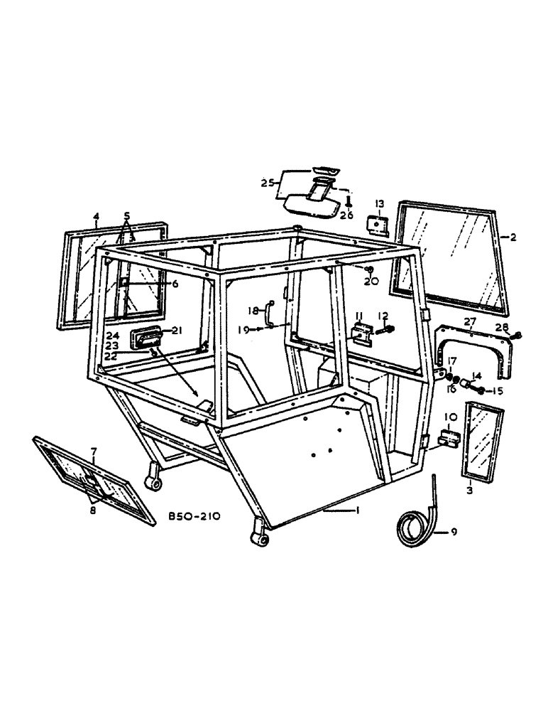 Схема запчастей Case IH HYDRO 84 - (13-071) - FRAME AND WINDOWS, SUPER DE-LUXE CAB (05) - SUPERSTRUCTURE