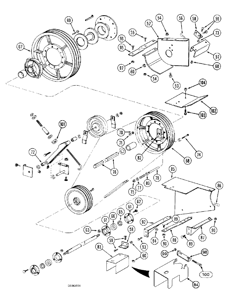 Схема запчастей Case IH 1660 - (9A-26) - FEEDER JACKSHAFT DRIVE, (CONTD) (13) - FEEDER