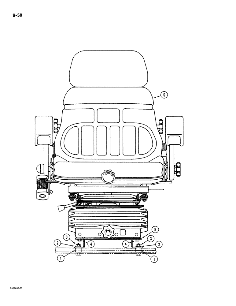 Схема запчастей Case IH STEIGER - (9-058) - SEAT MOUNTING, AIR SUSPENSION, CAB (09) - CHASSIS/ATTACHMENTS