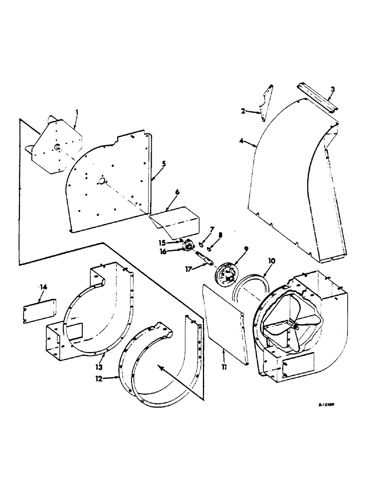 Схема запчастей Case IH 622 - (Q-03) - BASKET AND AIR SYSTEM, FAN HOUSING AND DISTRIBUTOR PIPE Basket & Air System