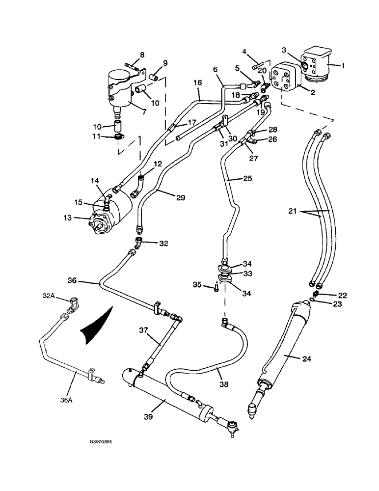 Схема запчастей Case IH 1212 - (5-10) - HYDROSTATIC POWER STEERING SYSTEM (05) - STEERING