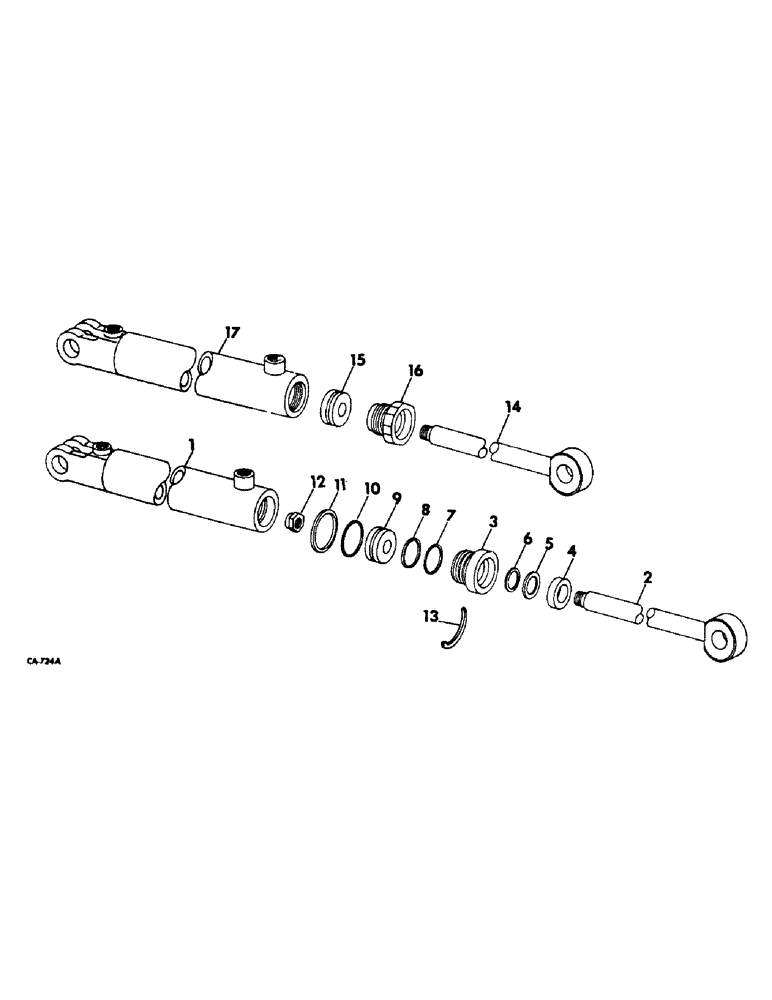 Схема запчастей Case IH 915 - (F-17) - HYDRAULICS SYSTEM, UNLOADER TUBE SWING CYLINDER (07) - HYDRAULIC SYSTEM