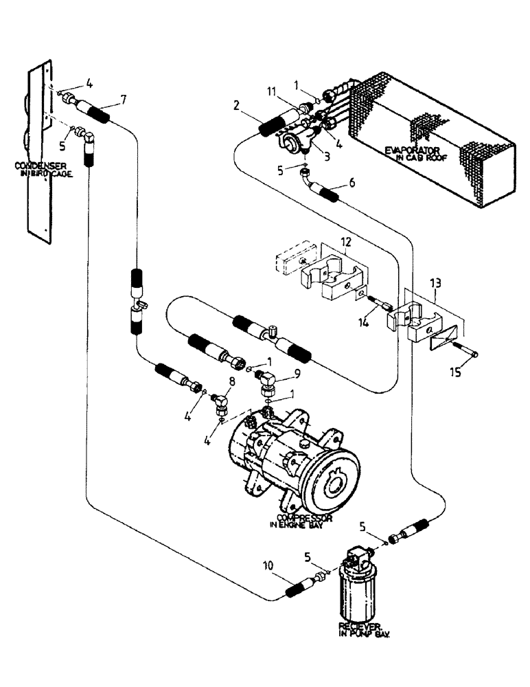 Схема запчастей Case IH 7700 - (B06-44) - HYDRAULIC CIRCUIT, AIR CONDITIONER Hydraulic Components & Circuits