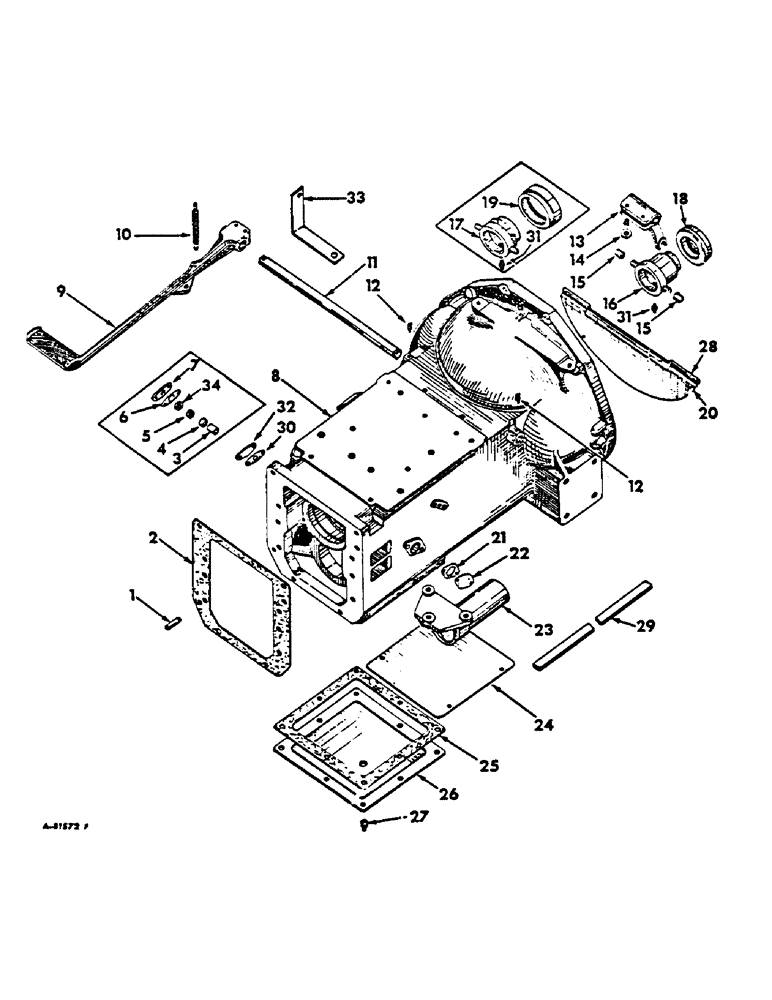 Схема запчастей Case IH 2444 - (B-05) - POWER TRAIN, CLUTCH HOUSING AND CONNECTIONS (03) - POWER TRAIN