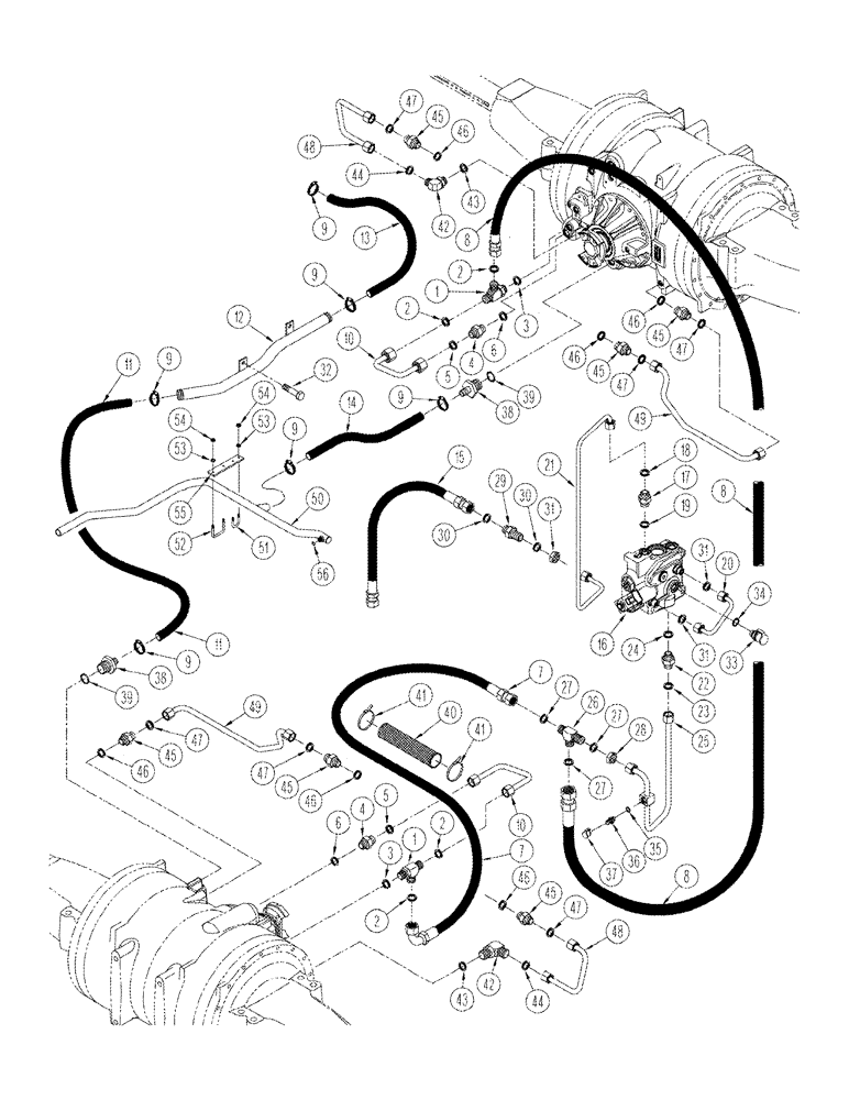 Схема запчастей Case IH STX440 - (08-13) - AXLE HYDRAULICS LUBRICATION CIRCUIT STX 375 Heavy Duty, STX 440 (08) - HYDRAULICS