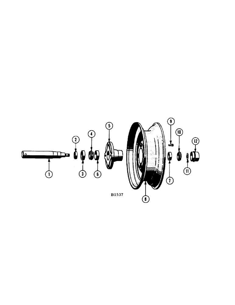 Схема запчастей Case IH 200 - (42) - R.H. WHEEL AND SPINDLE, SERIAL NO. 8223051 AND AFTER 