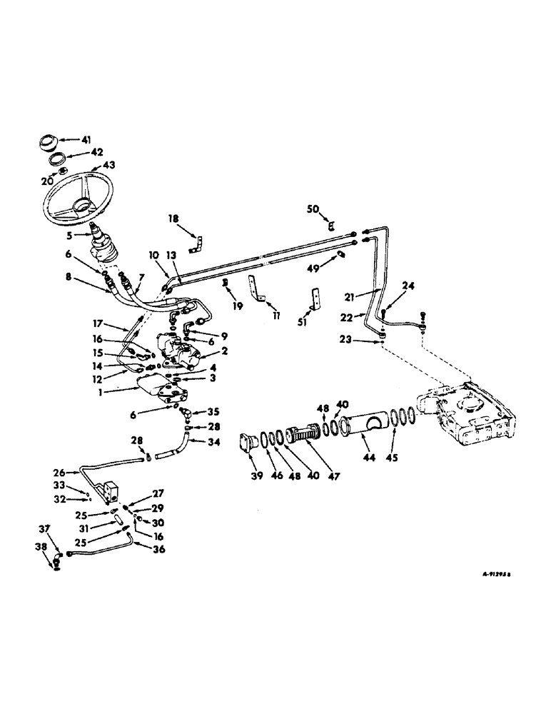 Схема запчастей Case IH 544 - (J-05) - STEERING MECHANISM, POWER STEERING, FARMALL HYDROSTATIC DRIVE TRACTORS Steering Mechanism