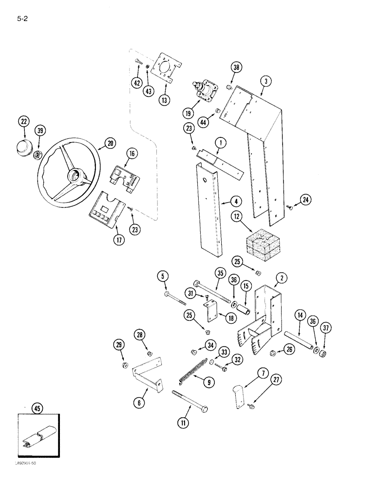 Схема запчастей Case IH 1822 - (5-02) - STEERING WHEEL AND SUPPORT (04) - STEERING