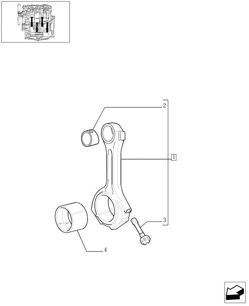 Схема запчастей Case IH JX1070C - (0.08.1) - CONNECTING ROD (01) - ENGINE