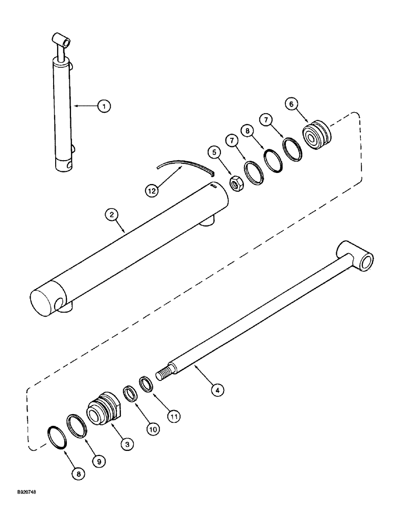 Схема запчастей Case IH 2055 - (8-68) - BASKET DOOR CYLINDER (07) - HYDRAULICS